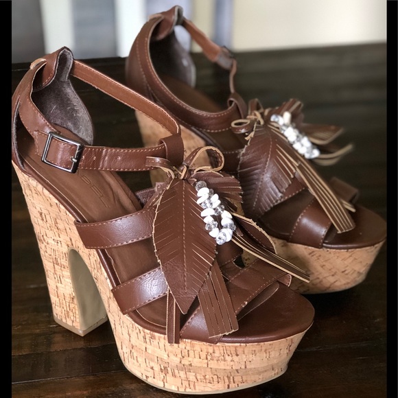 C Label Shoes - C Label Platform Shoes, Brown - Cork Platform